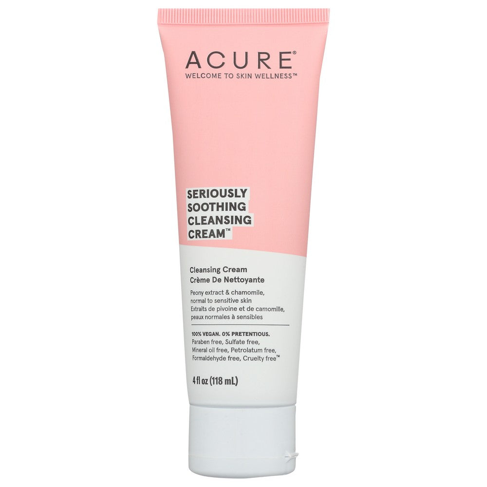 Acure® Et1047, Peony Extract & Sunflower Amino Acids Seriously Soothing Cleansing Cream 4 Fluid Ounce,  Case of 1