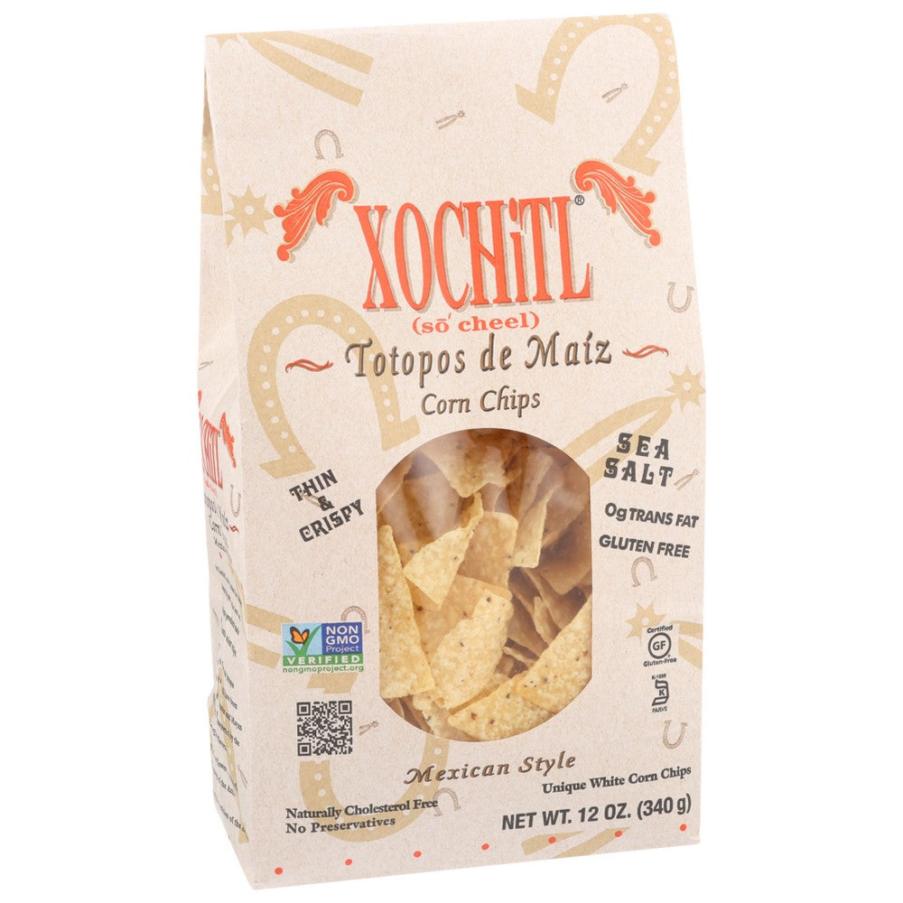 Xochitl , Xochitl White Corn Chips, Sea Salt, 12 Oz.,  Case of 10