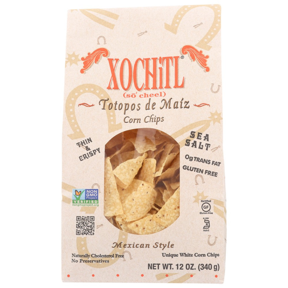 Xochitl , Xochitl White Corn Chips, Sea Salt, 12 Oz.,  Case of 10