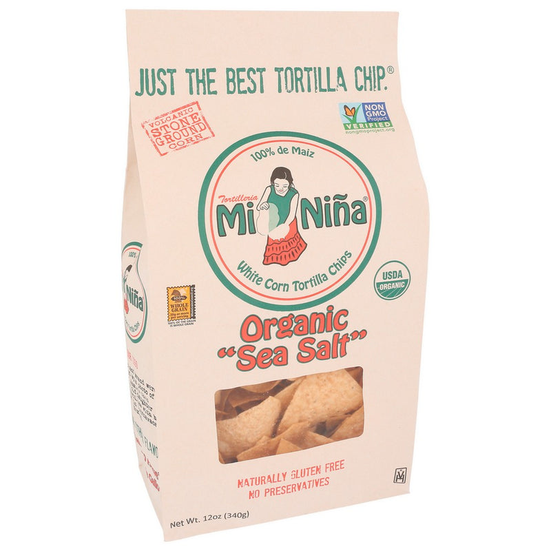 Mi Nina Chips Tortilla Sea Salt - 12 Ounce, Case of 9