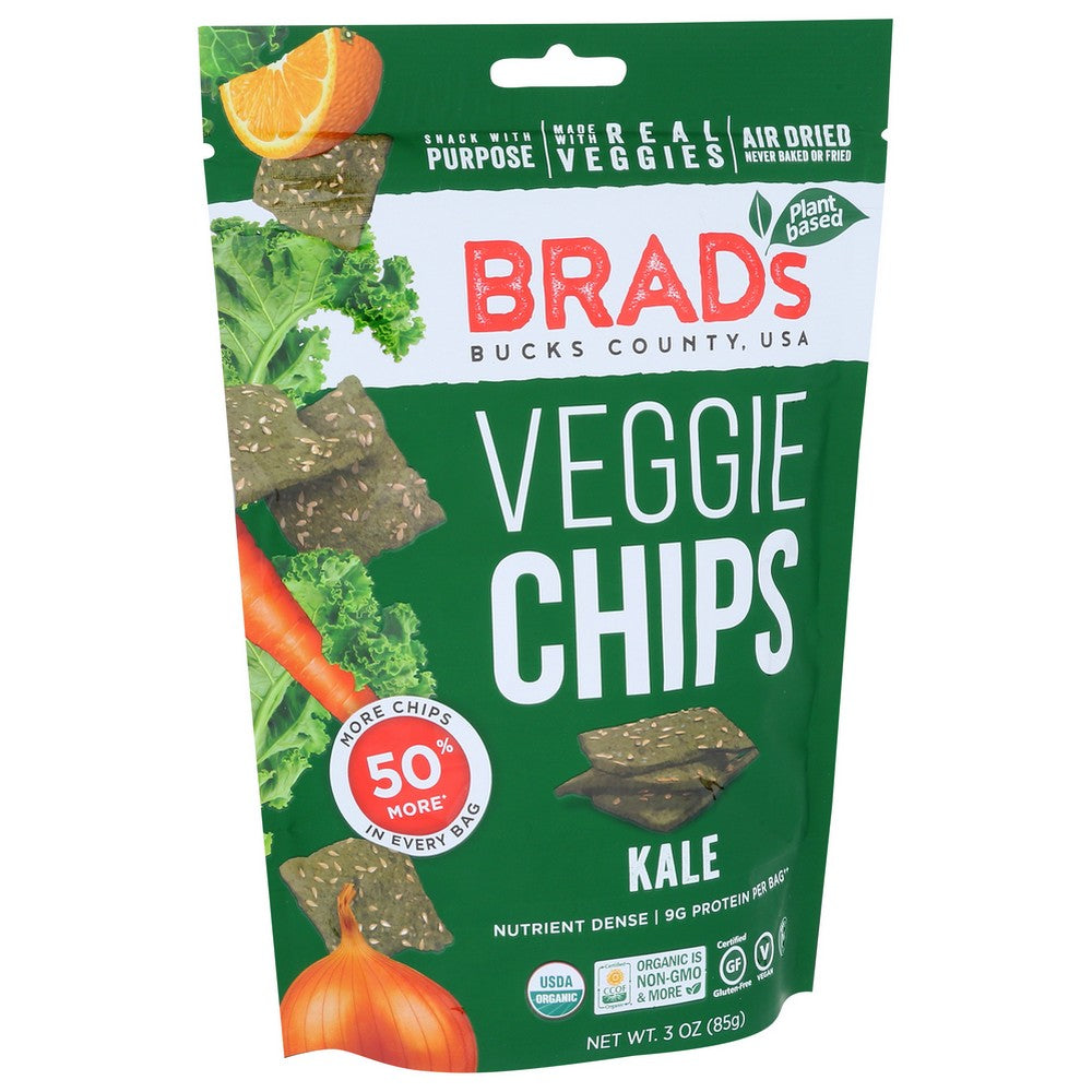 Brads Plant Based Chip Kale - 3 Ounce,  Case of 12