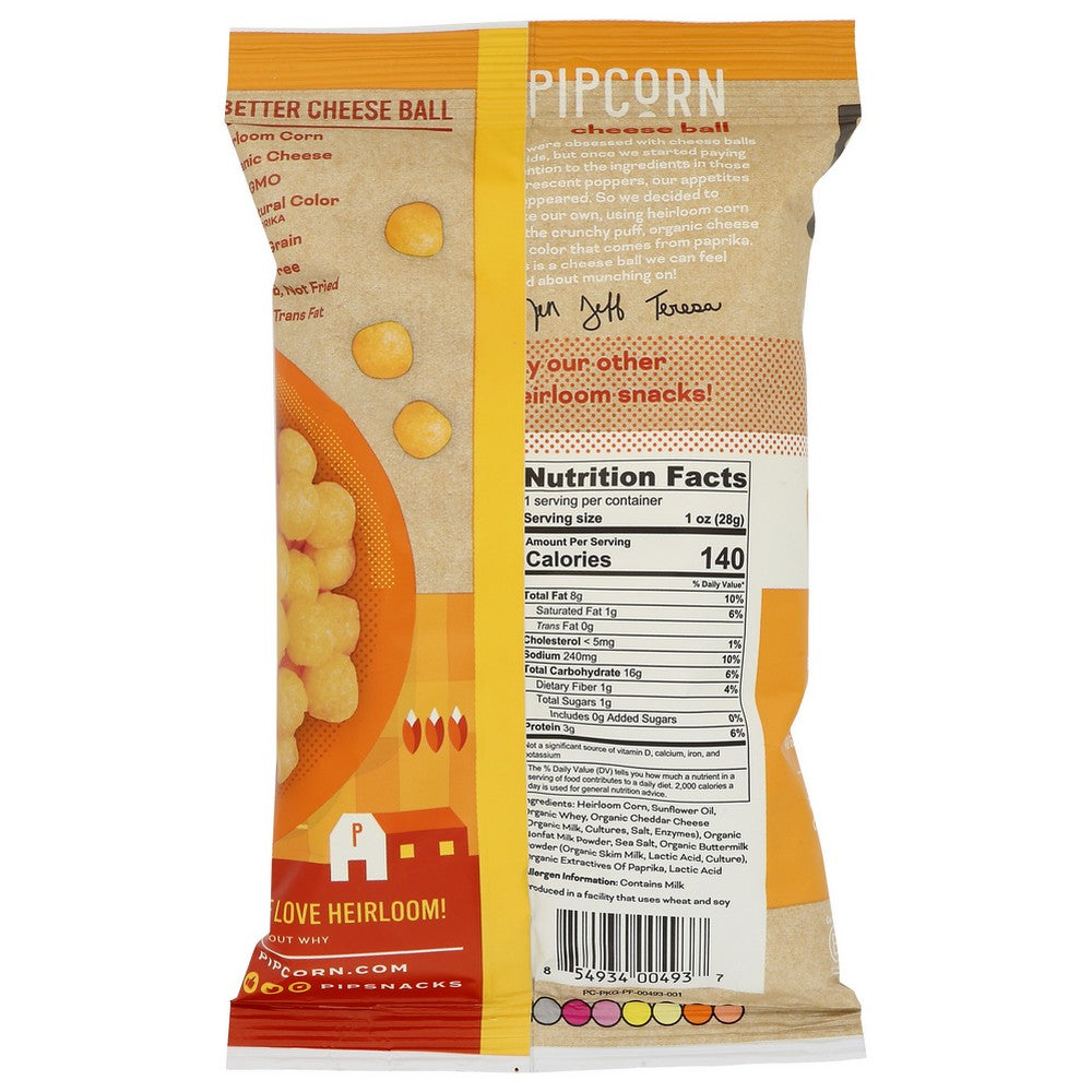 Pipcorn® ,  Cheese Ball Cheddar 1 Ounce,  Case of 24