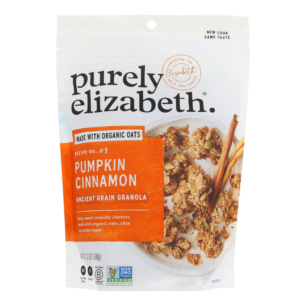 Purely Elizabeth Organic Ancient Granola Cereal and Puffs - Pumpkin Fig - Case of 6 - 12 oz.