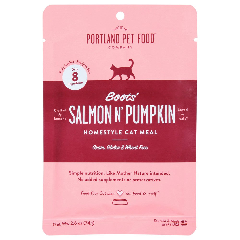 Portland Pet Food Company - Cat Meal Salmon N Pumpkin - Case of 12-2.6 OZ
