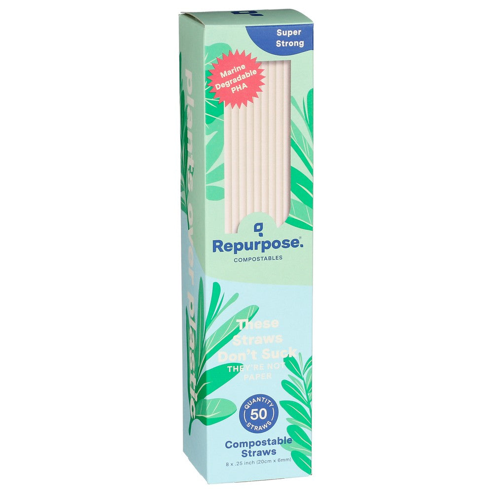 Repurpose® Rpr.Str50.Mp20, Repurpose Compostable Straws, 50 Count,  Case of 20