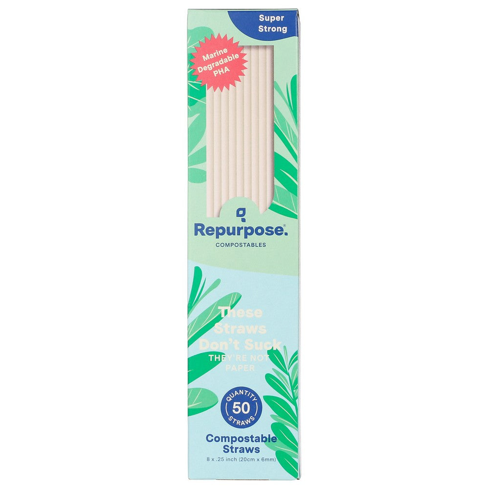 Repurpose® Rpr.Str50.Mp20, Repurpose Compostable Straws, 50 Count,  Case of 20