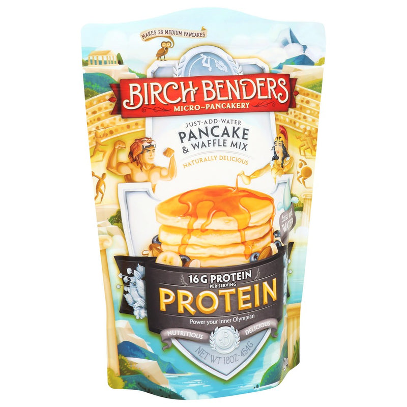 Birch Benders 0201, Protein 16 Oz Protein Pancake & Waffle Mix 16 Ounce,  Case of 6