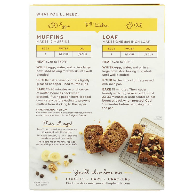 Simple Mills Mix Muffin Banana - 9 Ounce, Case of 6