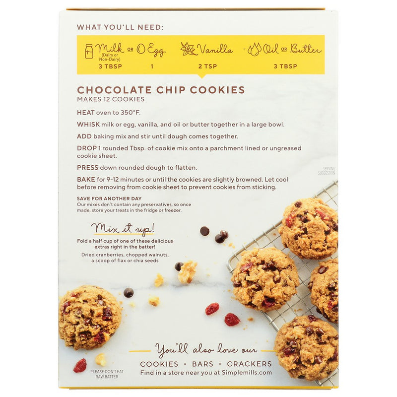 Simple Mills Mix Cookie Chocolate Chip - 9 Ounce, Case of 6