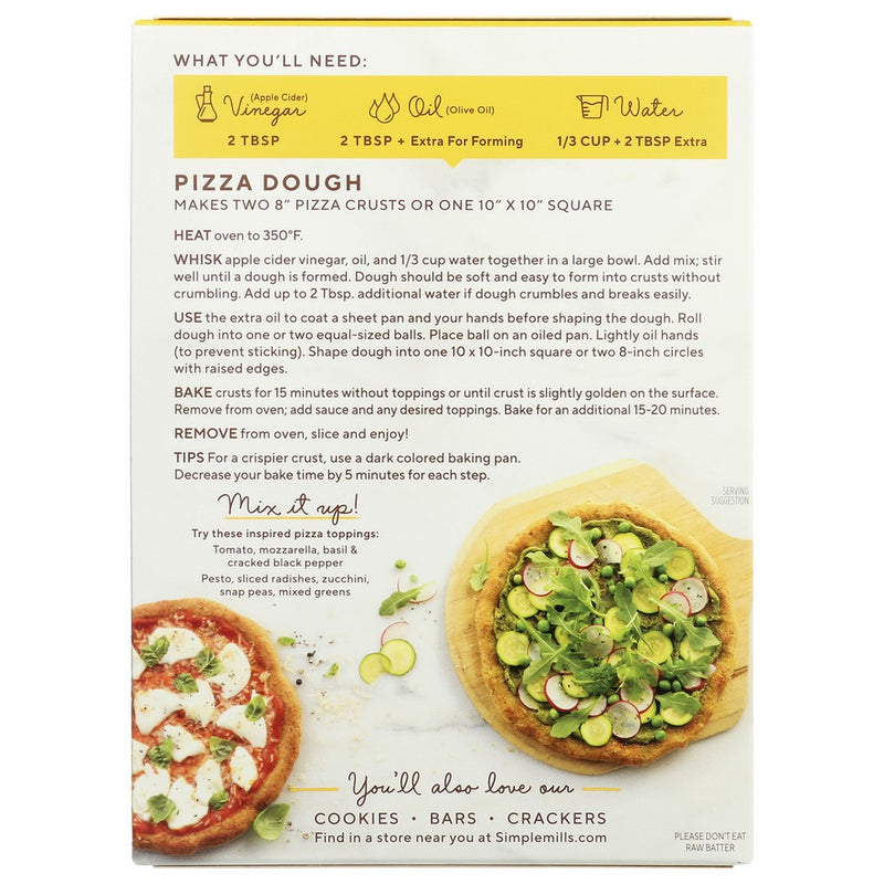 Simple Mills Mix Pizza Dough - 10 Ounce, Case of 6