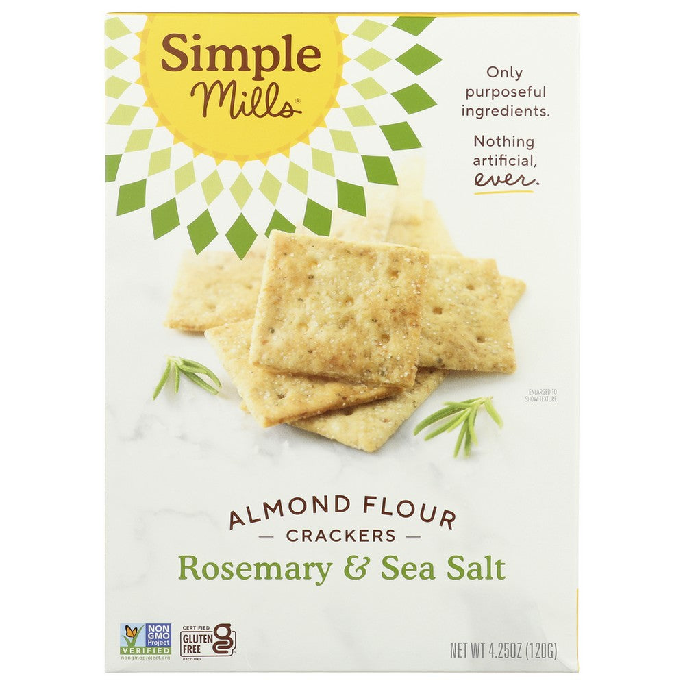 Simple Mills Crckr Alm Flour Rosemary Sslt - 4 Ounce,  Case of 6