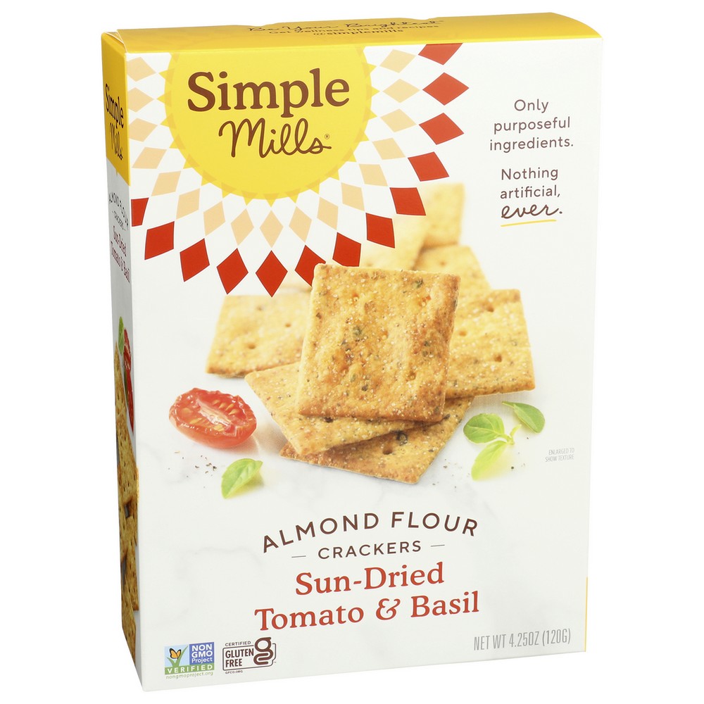 Simple Mills Crckr Almond Flr Tmto Basl - 4 Ounce,  Case of 6