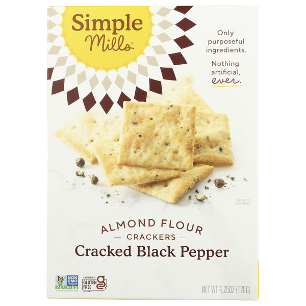 Simple Mills Crkrs Crkd Blk Ppr Alm Fl - 4 Ounce, Case of 6