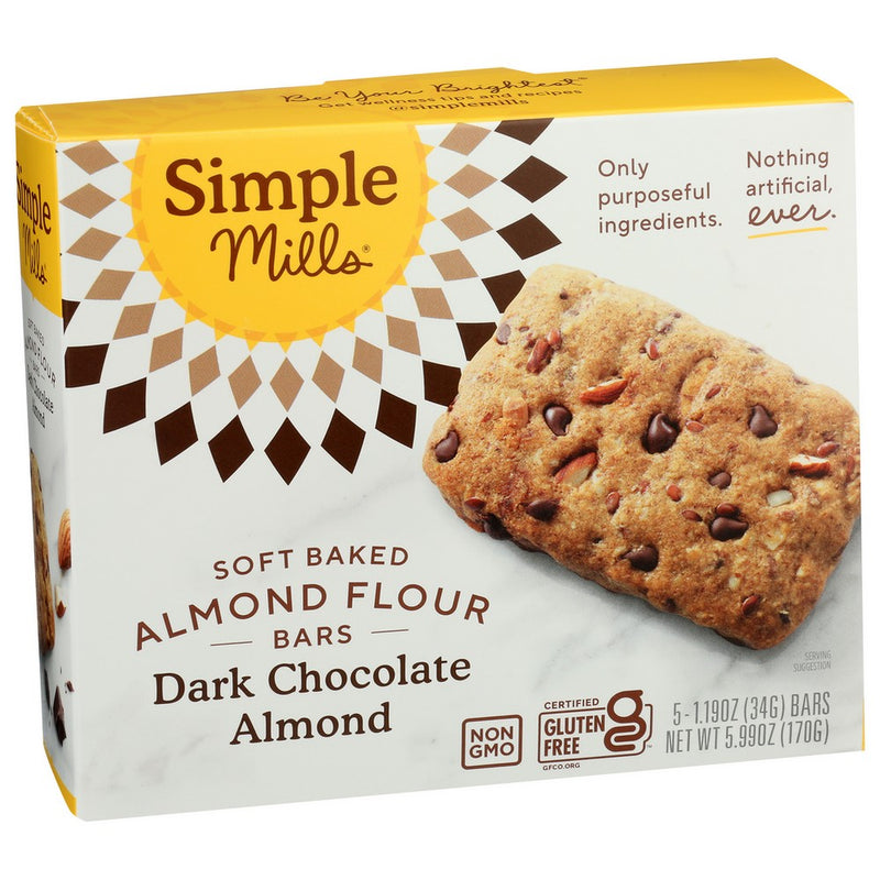 Simple Mills Bar Sft Bk Drk Chocolate Almnd - 6 Ounce, Case of 6