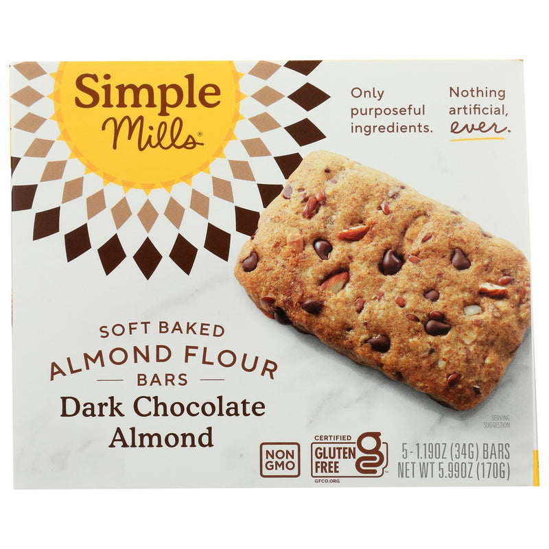 Simple Mills Bar Sft Bk Drk Chocolate Almnd - 6 Ounce, Case of 6