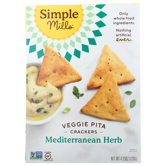 Simple Mills® 856069005599,  Veggie Pita Crackers 4.25 Ounce,  Case of 6