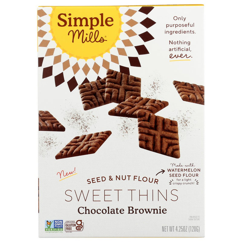 Simple Mills Sweet Thins Choco Brownie - 4 Ounce, Case of 6