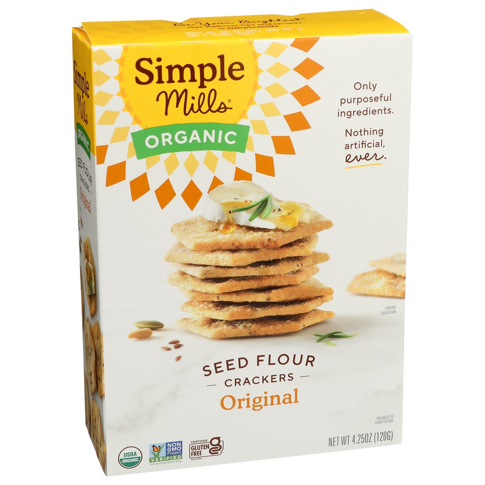 Simple Mills®, Organicanic Seed Flour Crackers, Original 4.25 Ounce, Case of 6