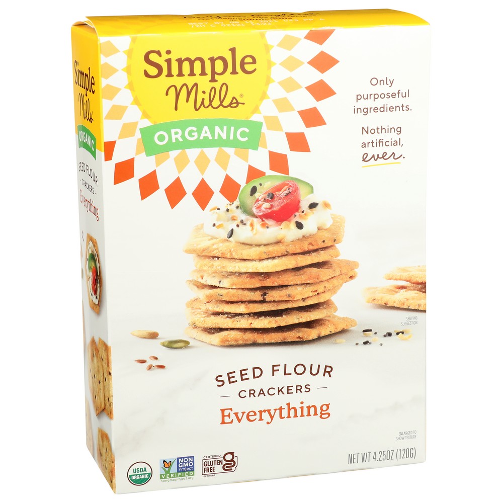 Simple Mills®, Organicanic Seed Flour Crackers, Everything 4.25 Ounce, Case of 6