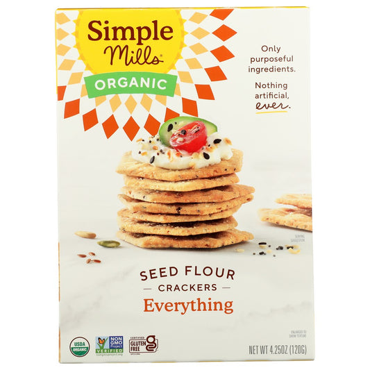 Simple Mills®, Organicanic Seed Flour Crackers, Everything 4.25 Ounce, Case of 6