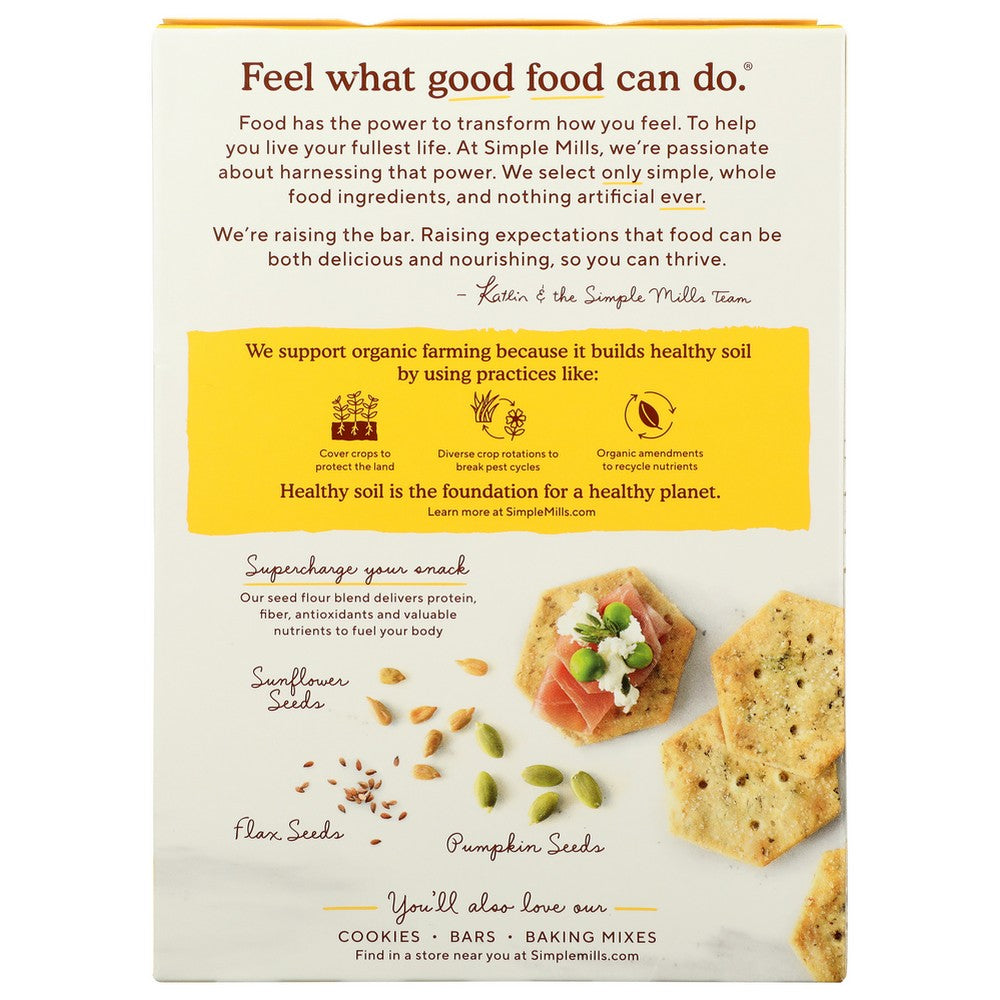 Simple Mills®, Organicanic Seed Flour Crackers, Garlic & Herb 4.25 Ounce, Case of 6