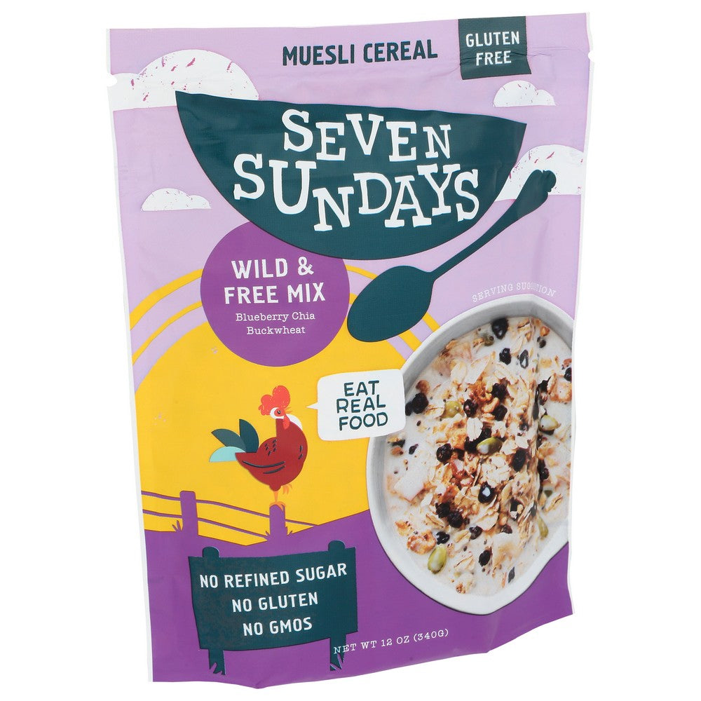 Seven Sundays Bcb-12, Wild & Free Blueberry Chia Mix Muesli Cereal 12 Ounce,  Case of 6