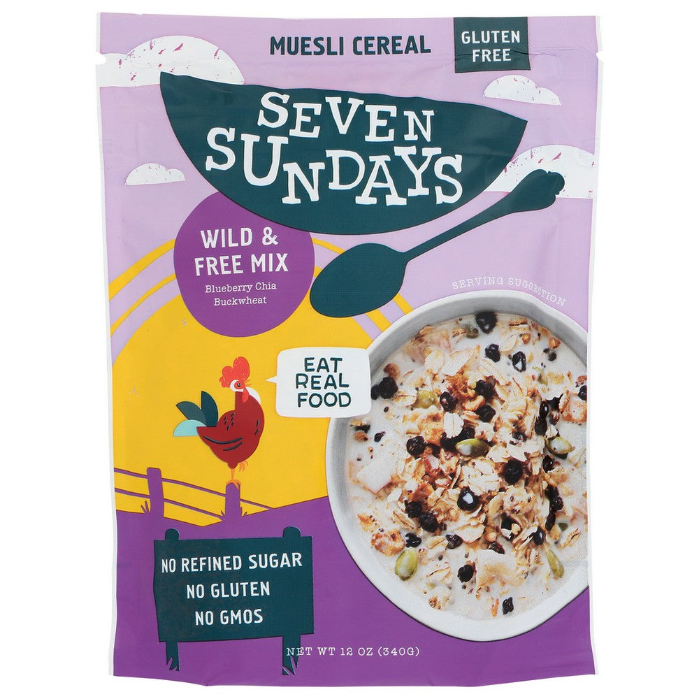 Seven Sundays Bcb-12, Wild & Free Blueberry Chia Mix Muesli Cereal 12 Ounce,  Case of 6