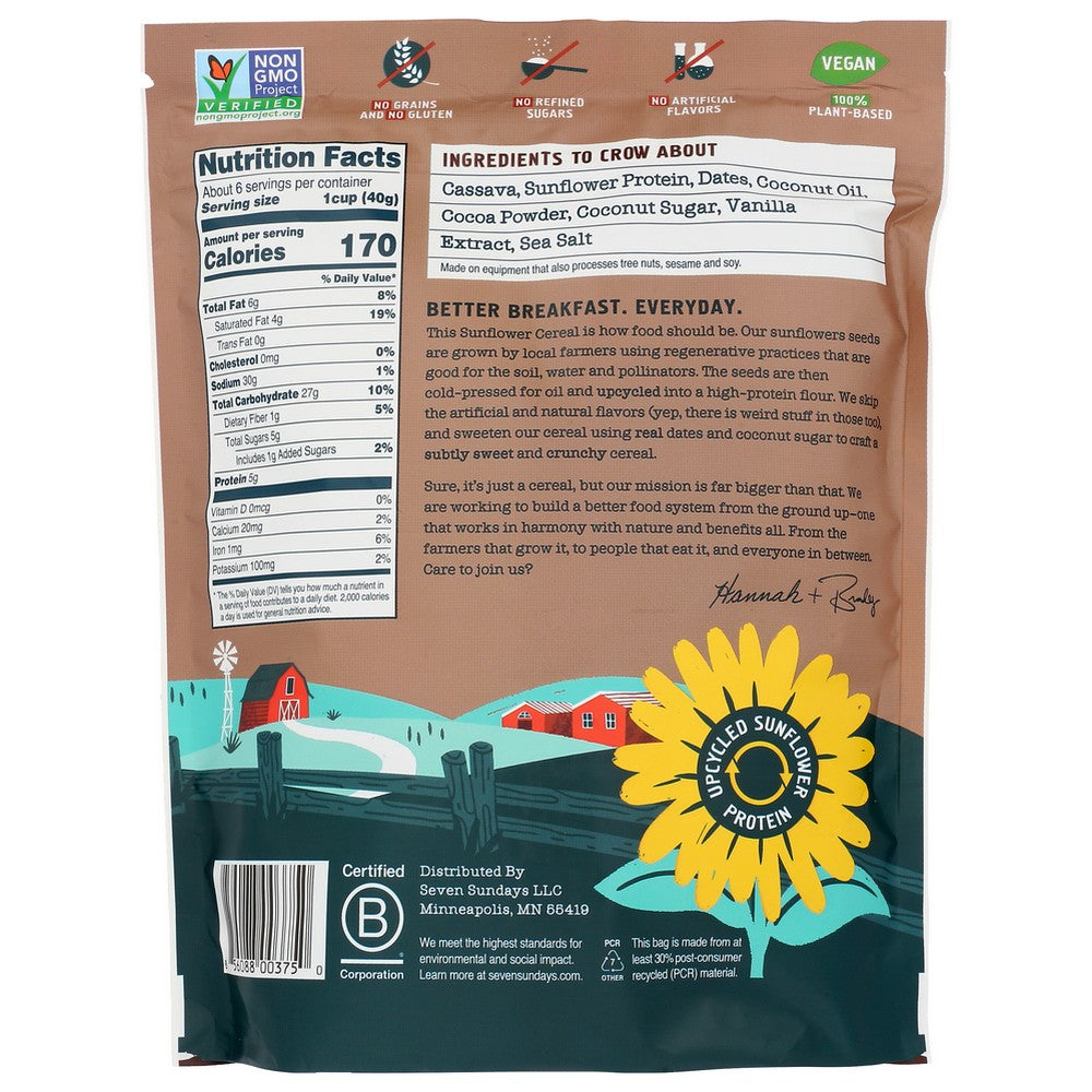 Seven Sundays Coc-8, Cocoa Sunflower Cereal 8 Ounce,  Case of 6