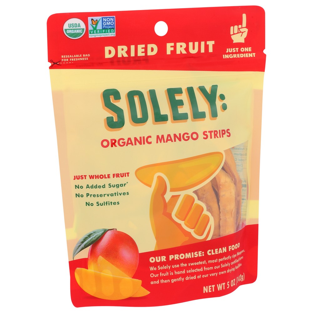 Solely , Mango Strips Organicanic Dried Fruit 5 Ounce, Case of 6