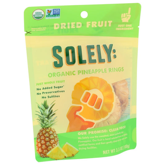 Solely , Organicanic Dried Pineapple Rings Organicanic Dried Fruit 3.5 Ounce,  Case of 6