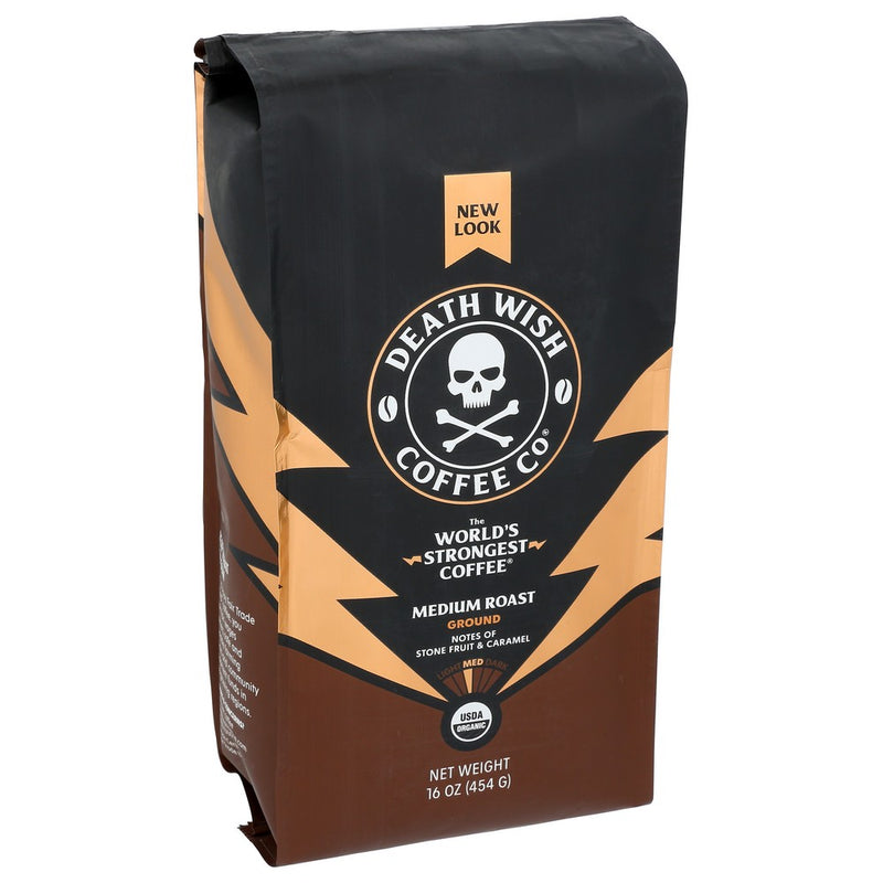 Death Wish Coffee Coffee Grnd Md Roast - 16 Ounce, Case of 6