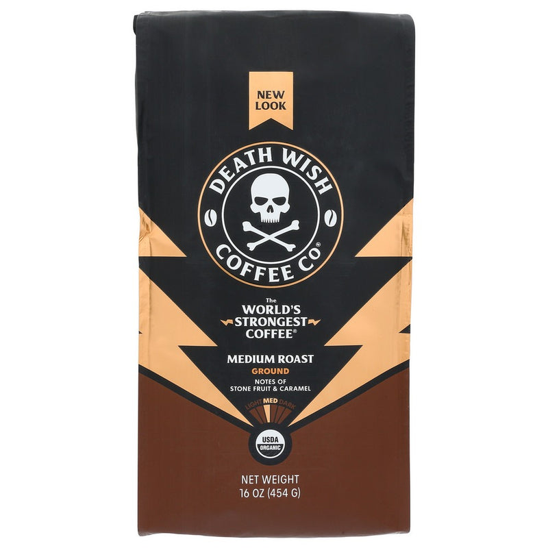 Death Wish Coffee Coffee Grnd Md Roast - 16 Ounce, Case of 6