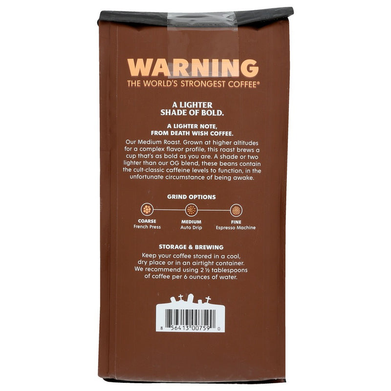 Death Wish Coffee Coffee Wb Medium Roast - 16 Ounce, Case of 6