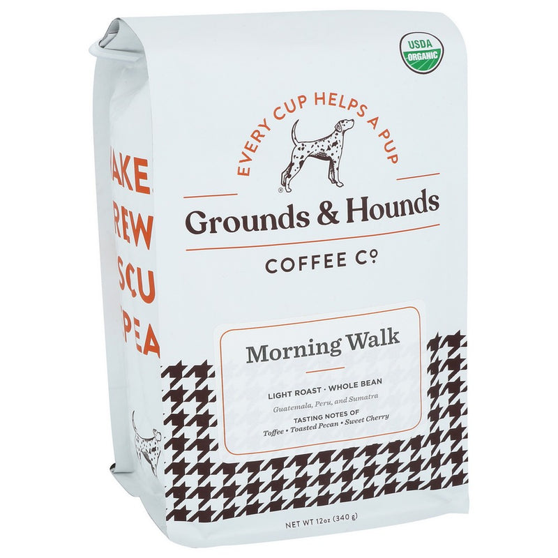 Grounds & Hounds Coffee Coffee Morning Walk W - 12 Ounce, Case of 8