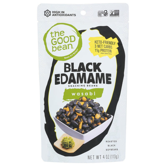 The Good Bean®, Black Edamame Snacking Beans Wasabi, 4 Ounce, Case of 6