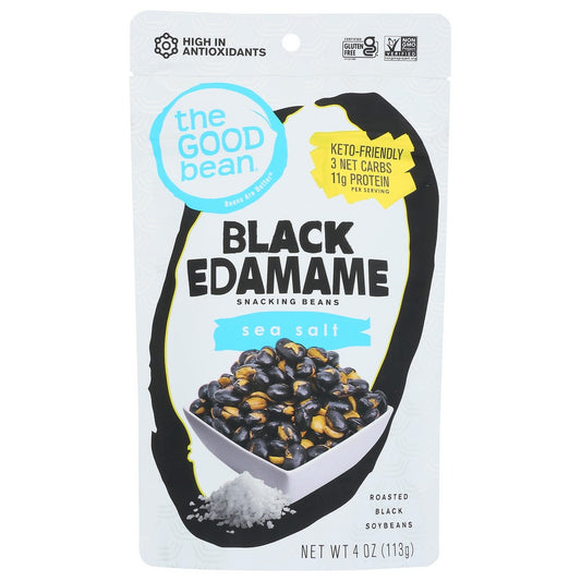 The Good Bean®, Black Edamame Snacking Beans Sea Salt, 4 Ounce, Case of 6