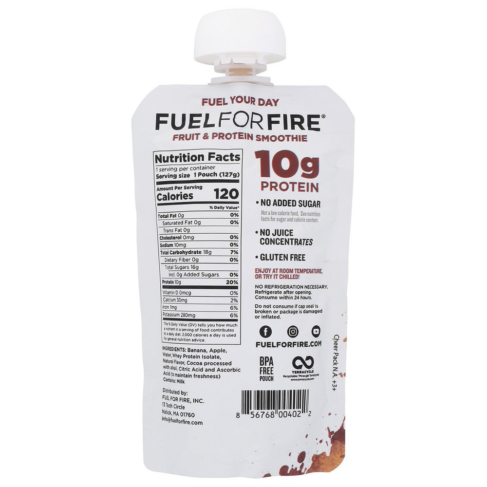 Fuel For Fire Bc12, Banana Cocoa Fruit Banana Cocoa Fruit + Protein Smoothie 4.5 Ounce,  Case of 12