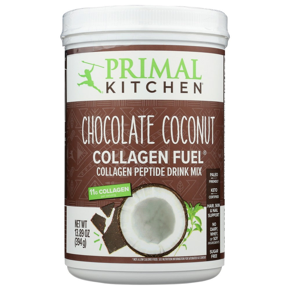 Primal Kitchen 856769006148000000, Chocolate Coconut Collagen Fuel Chocolate Coconut Canister 24 Servings 13.89 Ounce,  Case of 1