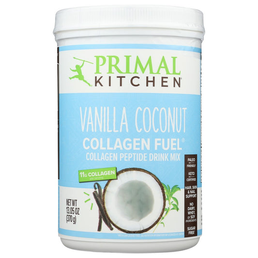 Primal Kitchen 856769006155000000, Vanilla Coconut Collagen Fuel Vanilla Coconut Canister 24 Servings 13.05 Ounce,  Case of 1