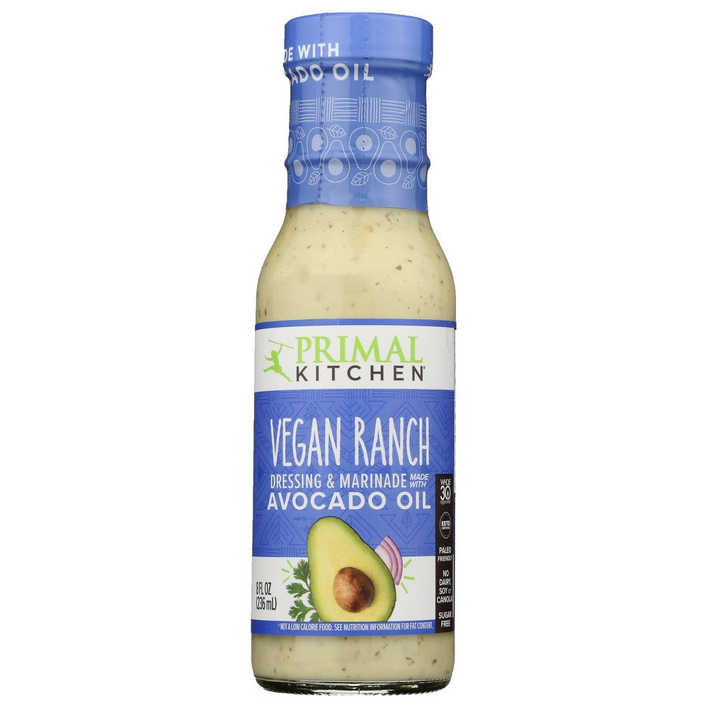 Primal Kitchen 108567690065650000, Vegan Ranch Dressing & Marinade 8 Fluid Ounce,  Case of 6