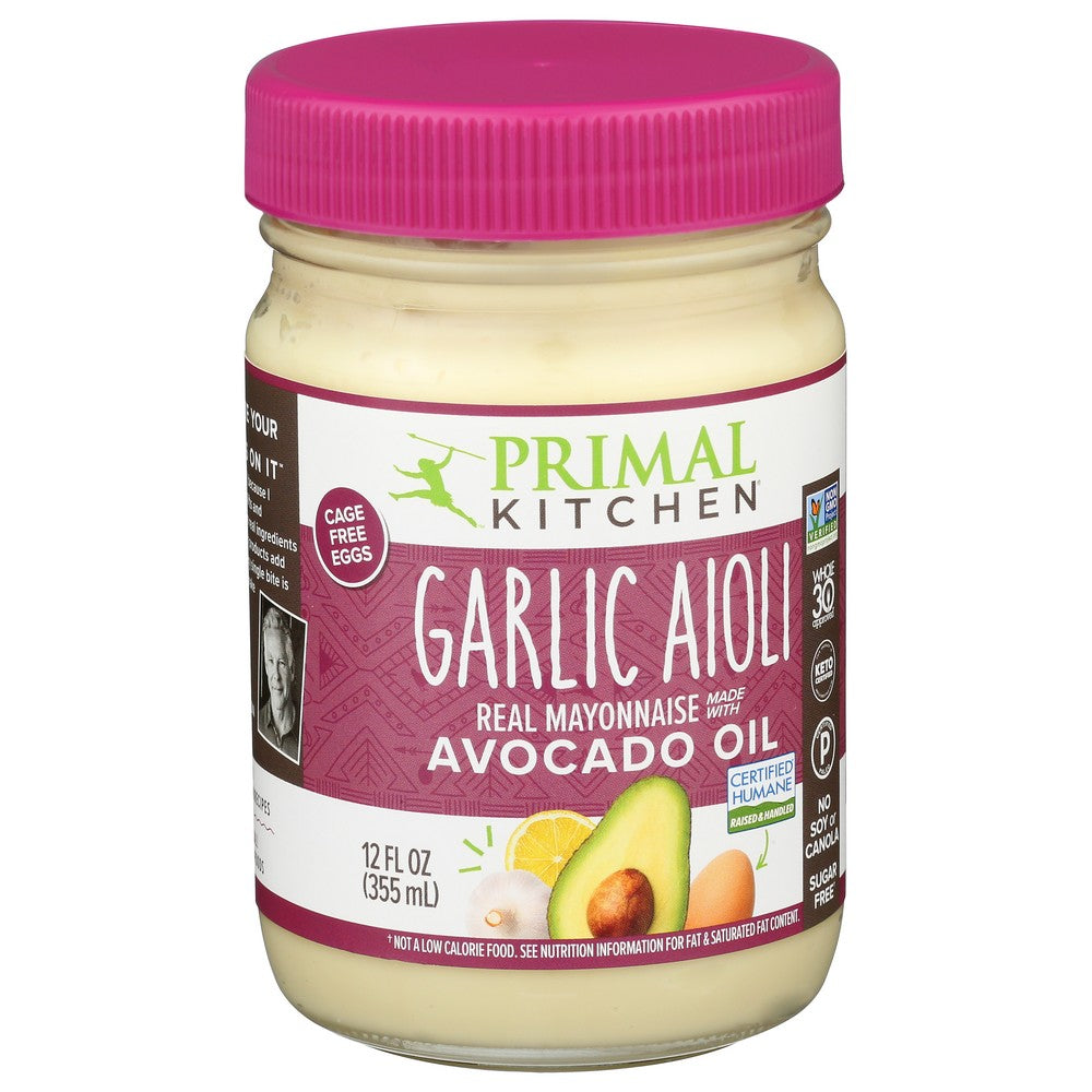 Primal Kitchen® Pkmayo-Gar6, Garlic Aioli Mayo Garlic Aioli Mayo 12 Fluid Ounce,  Case of 6