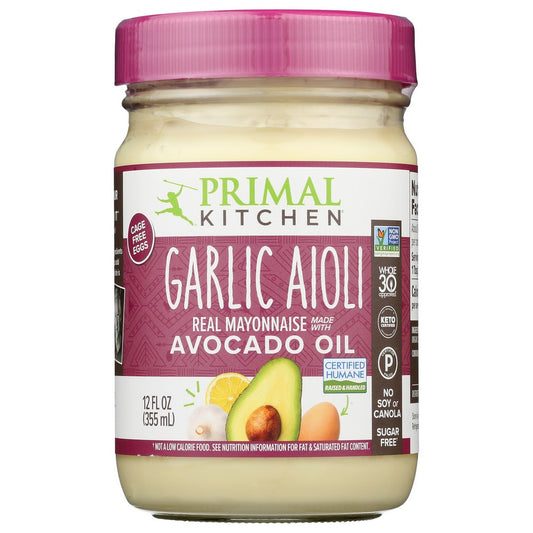 Primal Kitchen® Pkmayo-Gar6, Garlic Aioli Mayo Garlic Aioli Mayo 12 Fluid Ounce,  Case of 6