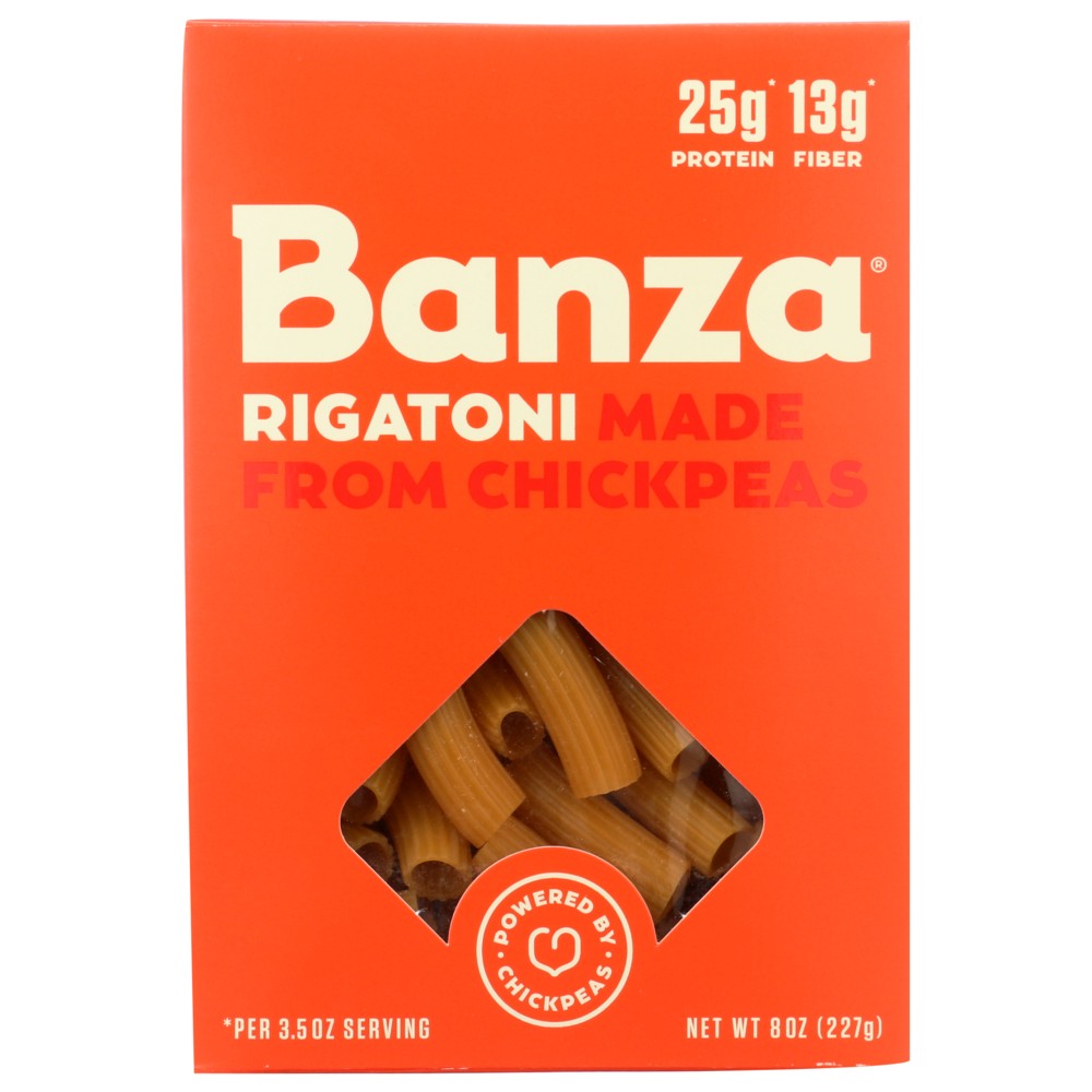 Banza® , Banza Rigatoni Chickpea Pasta, 8 Oz. Box,  Case of 6