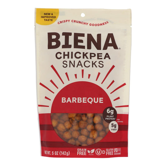 Biena Chickpea Snacks - Barbeque - Case of 8 - 5 Ounce.