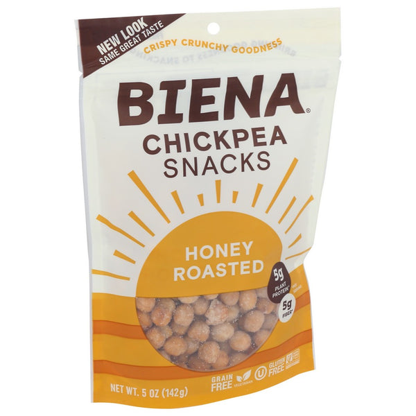 Biena Chickpea Roasted Honey - 5 Ounce, Case of 8