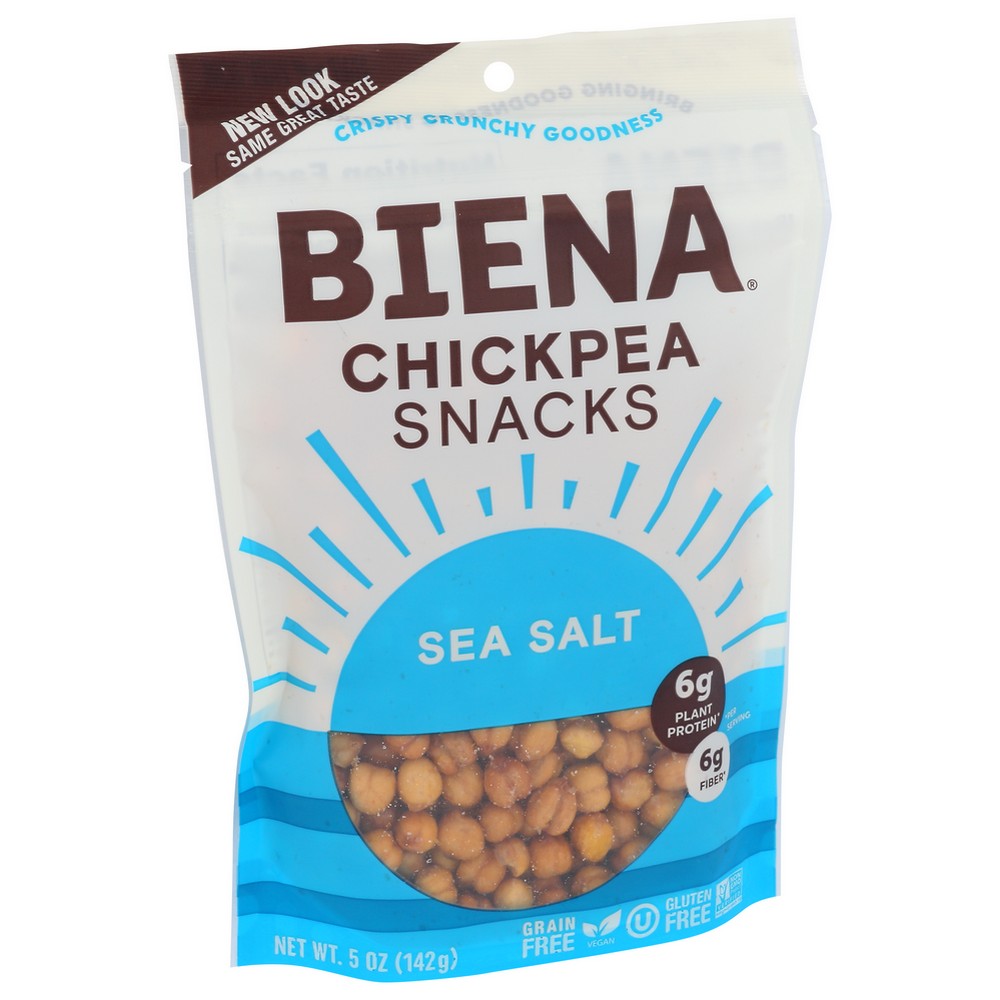 Biena® 174054, Biena Chickpeas Snacks, Sea Salt, 5 Oz. Bag,  Case of 8