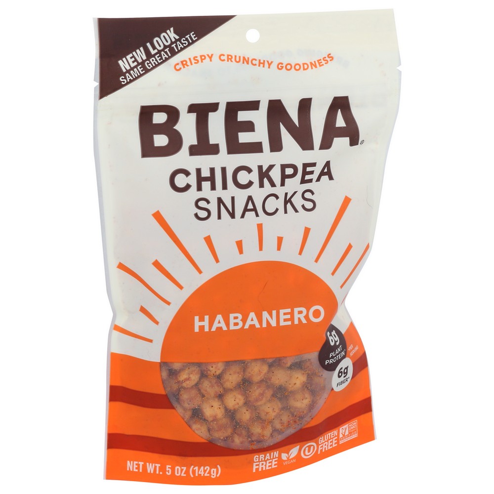 Biena® 174058, Biena Chickpeas Snacks, Habanero Medium Spicy, 5 Oz. Bag,  Case of 8