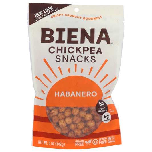 Biena® 174058, Biena Chickpeas Snacks, Habanero Medium Spicy, 5 Oz. Bag,  Case of 8