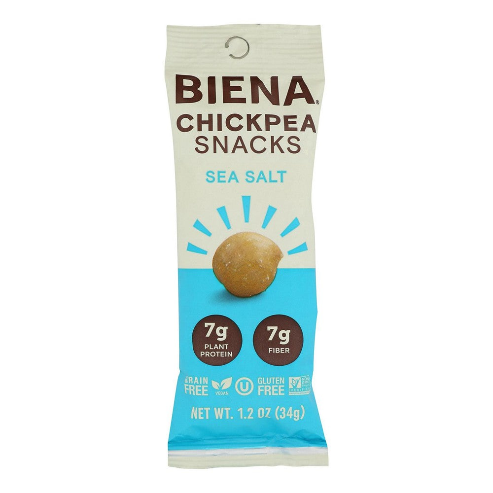 Biena Chickpea Snacks - Sea Salt - Case of 10 - 1.2 oz.