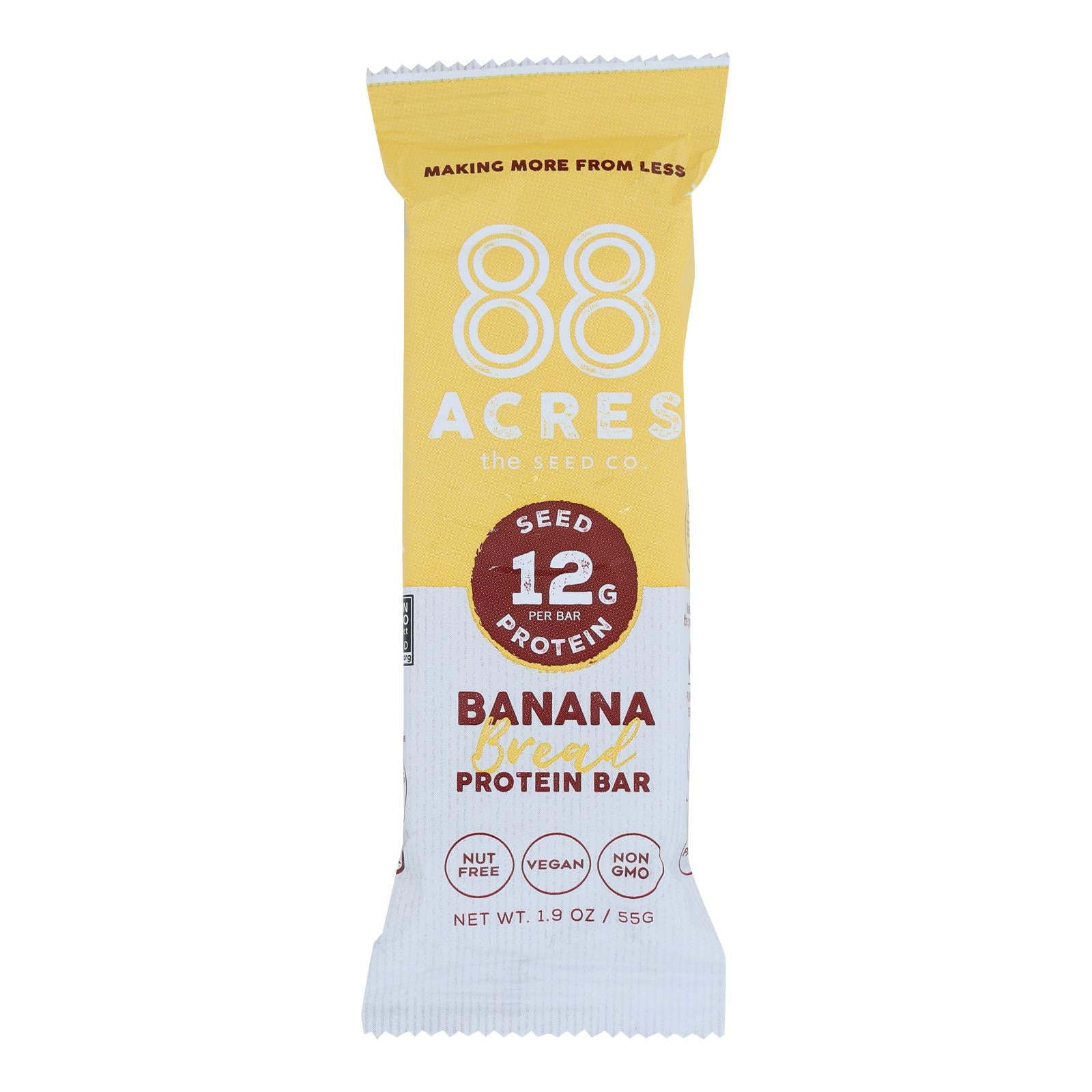 88 Acres - Protein Bar Banana Bread - Case of 9-1.9 Ounce